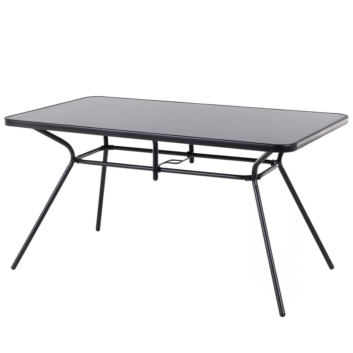 GARTENMÖBEL SET 6-Sitzer Stahl schwarz Livo - Schwarz, Metall - Beliani