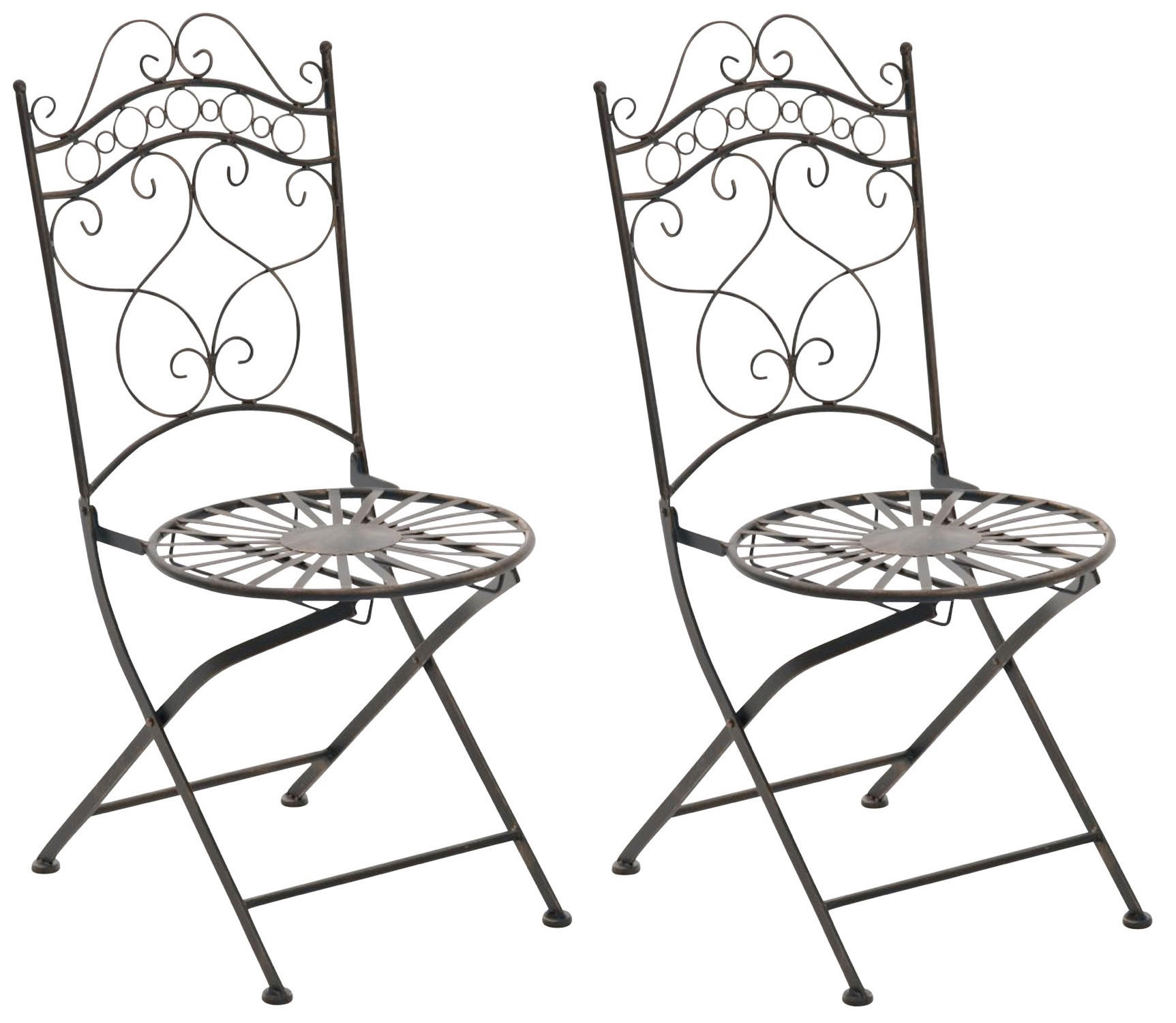 GARTENSTÜHLE Indi - 2er Set - bronze - Braun, Metall (40/50/92cm) - TPFGarden