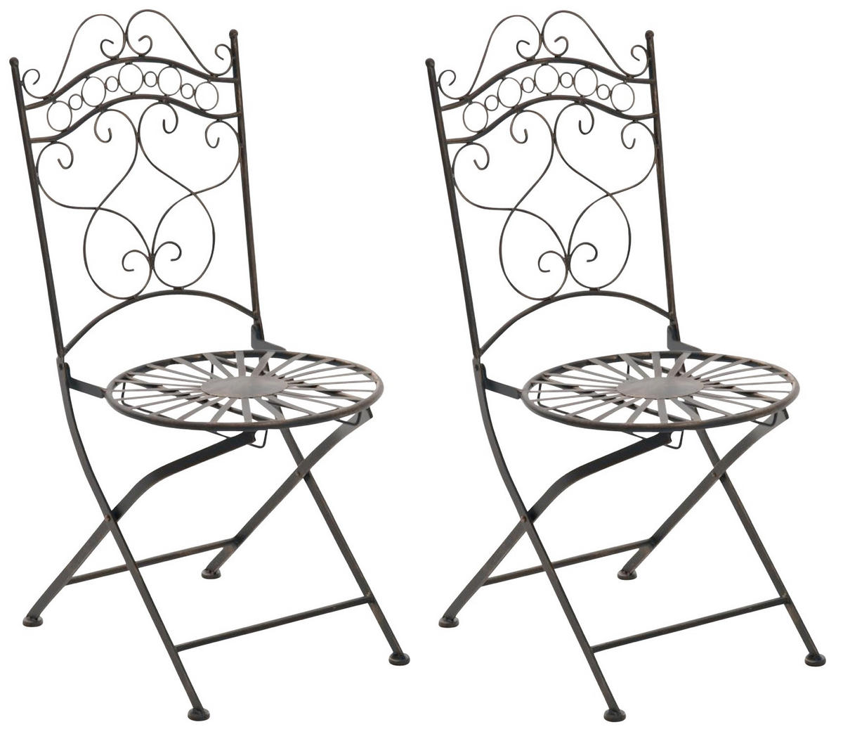 GARTENSTÜHLE Indi - 2er Set - bronze - Braun, Metall (40/50/92cm) - TPFGarden