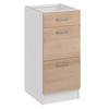 KÜCHENUNTERSCHRANK D40 3SZ eiche - Eiche Artisan, Holzwerkstoff (40/82/44cm) - roe furniture