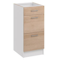 KÜCHENUNTERSCHRANK D40 3SZ eiche - Eiche Artisan, Holzwerkstoff (40/82/44cm) - roe furniture