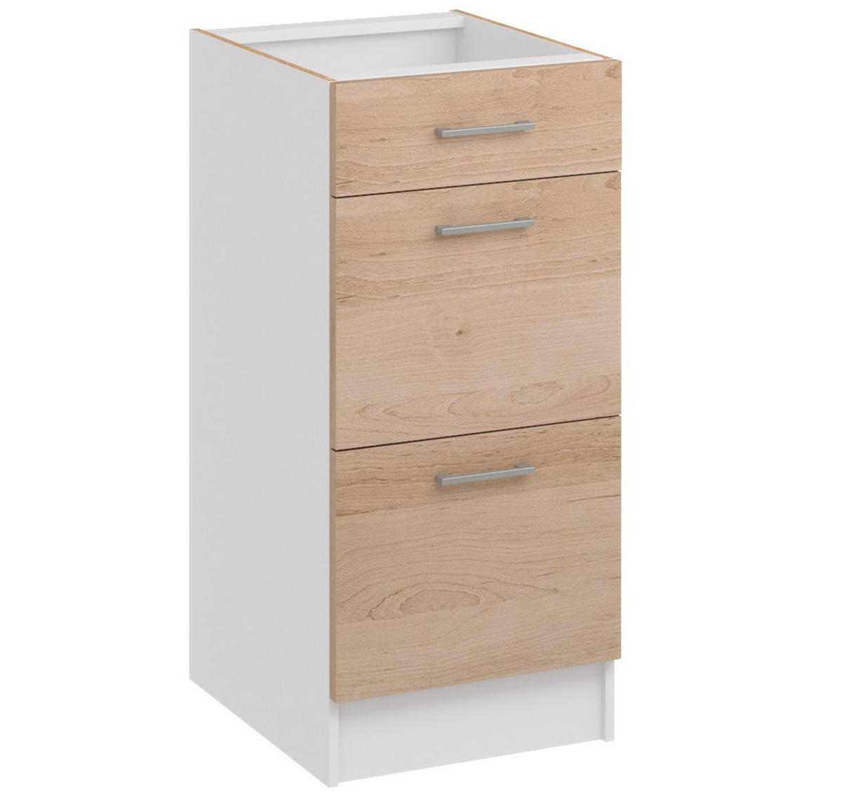 KÜCHENUNTERSCHRANK D40 3SZ eiche - Eiche Artisan, Holzwerkstoff (40/82/44cm) - roe furniture