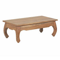 COUCHTISCH KANADA in Opium-Form aus Massivholz Akazie handgefertigt, Beige 110x60x40 cm - Beige, Holz (60/110/40cm) - KADIMA DESIGN