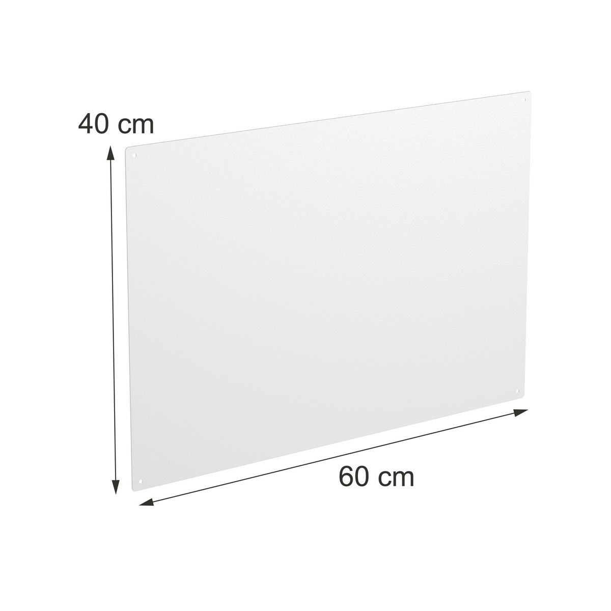 MAGNETTAFEL Weiß Stahl beschreibbar 60x40 cm - Weiß, Metall (60/40/0.1cm) - Relaxdays