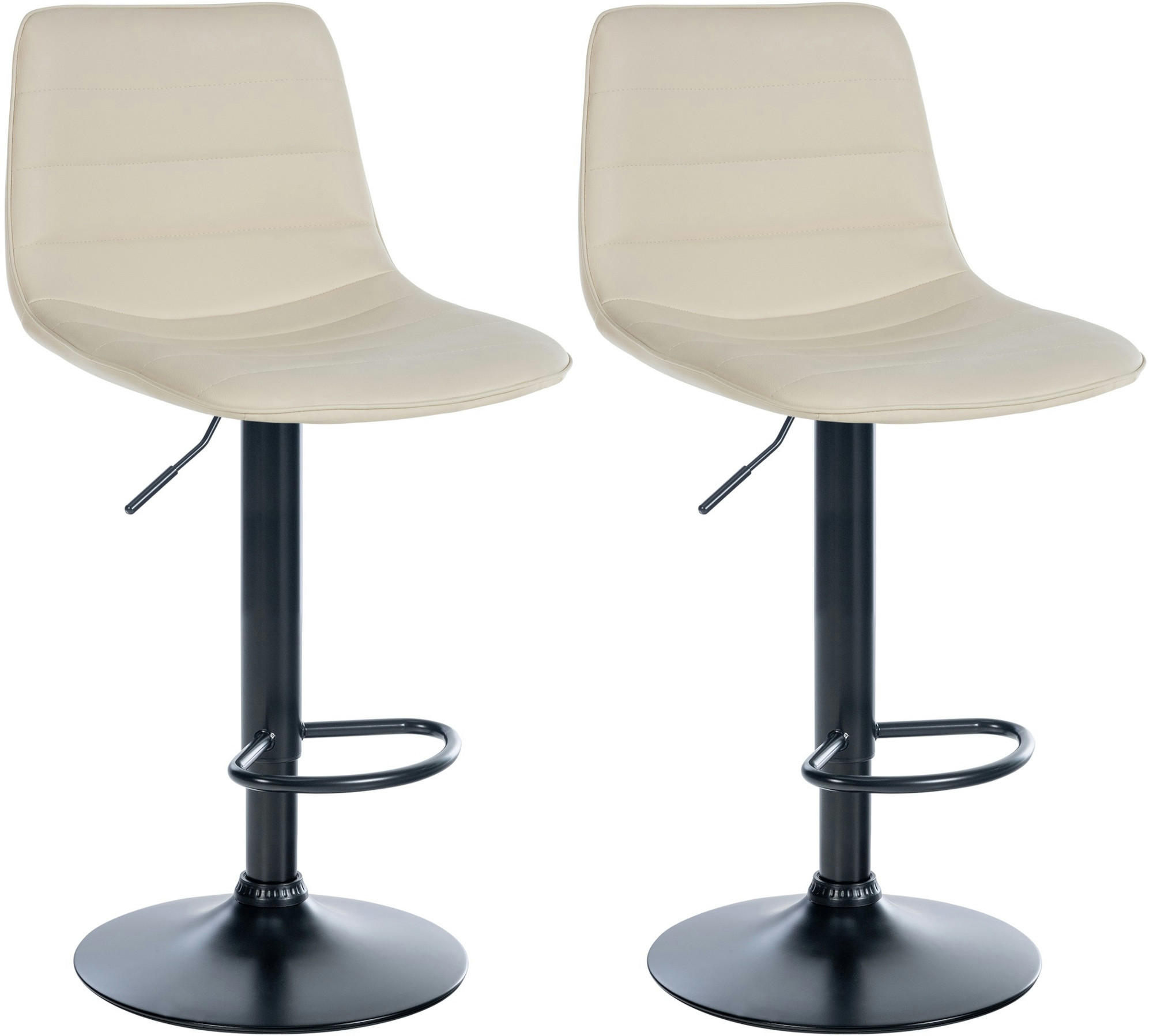 BARHOCKER 2er Set Lederlook creme - Creme, Textil/Metall (45/89/46cm) - CLP