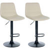BARHOCKER 2er Set Lederlook creme - Creme, Textil/Metall (45/89/46cm) - CLP