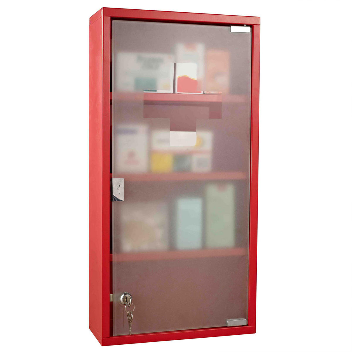 MEDIZINSCHRANK Rot 30/12/60 cm - Rot, Metall (30/60/12cm) - PANGIVO
