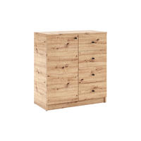 KOMMODE NATURIO 80/87/40cm mit 4 Schubladen 1 Türen Eiche Artisan - Eiche Artisan, Holzwerkstoff (80/87/40cm) - MASSENO