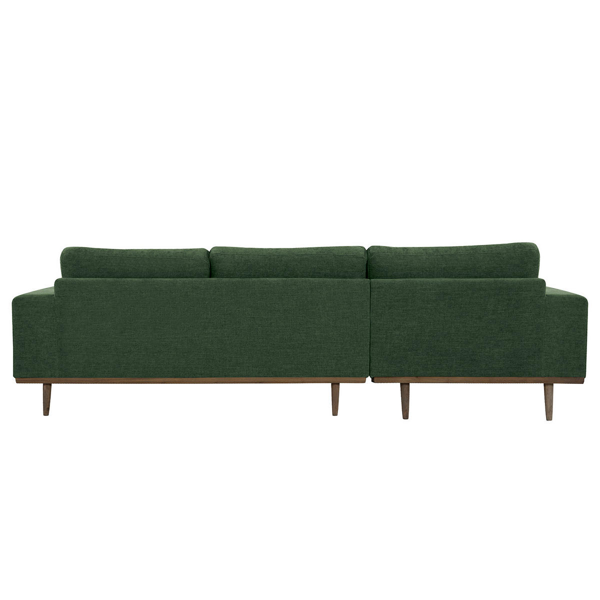 ECKSOFA mit Longchair - Dunkelgrün/Eichefarben, Eichenholz/Textil (281/153cm) - home24