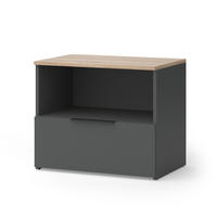 KOMMODE Wido Anthrazit/Sonoma 60 x 50 cm mit klappe - Anthrazit, Holzwerkstoff (60/50/40cm) - Vicco