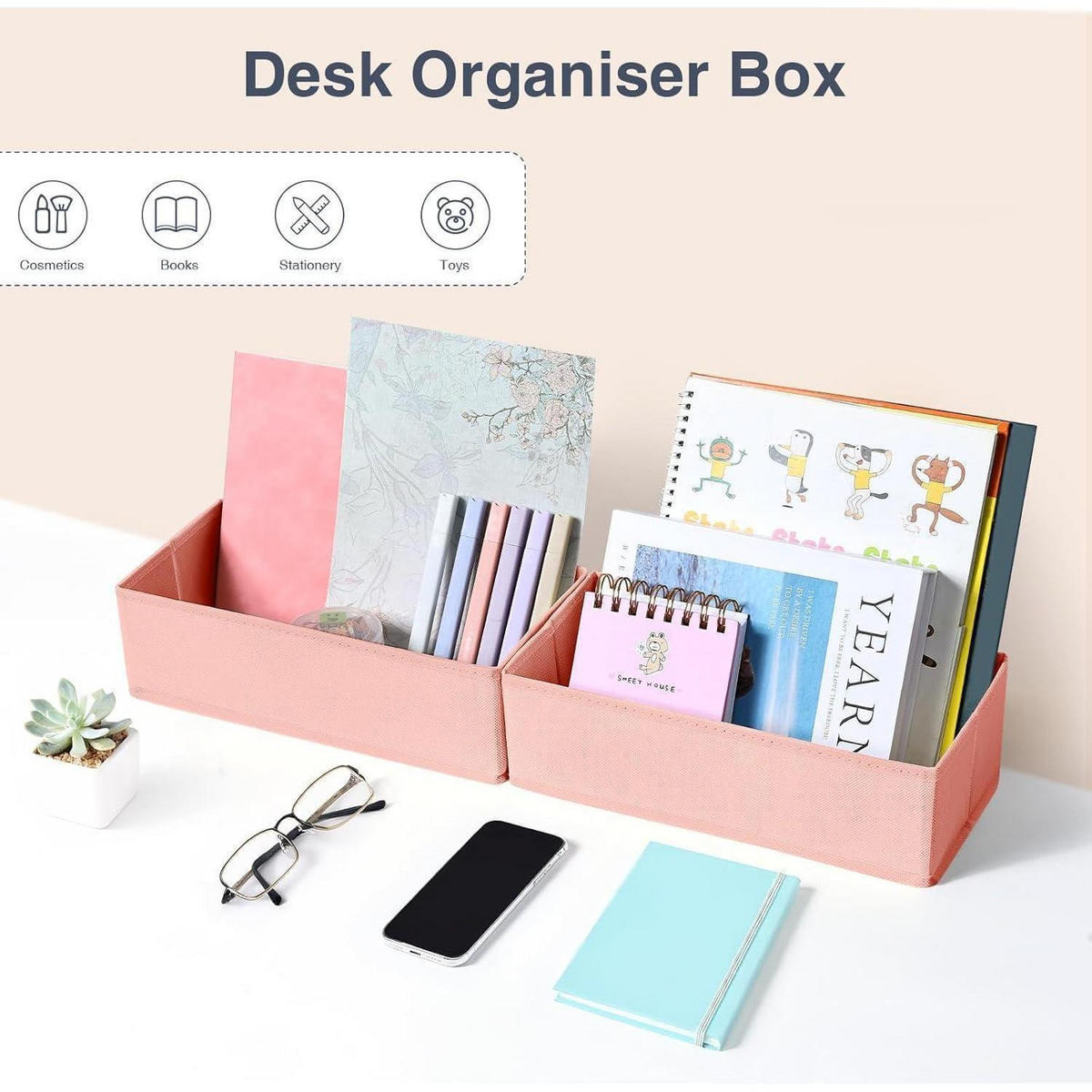 SCHUBLADEN Organizer 8-teiliges Set Rosa - Rosa, Textil (15/9/30cm)
