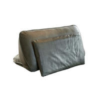 RÜCKENKISSEN WIOLO Grün Leder - Grün, Leder (80/46cm) - KAWOLA