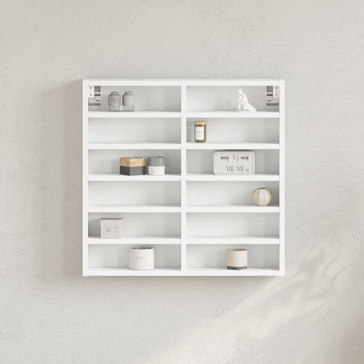 VITRINENSCHRANK Weiss 60/8,5/58 Cm Holzwerkstoff - Weiß, Holzwerkstoff (8.5/58/60cm) - vidaXL