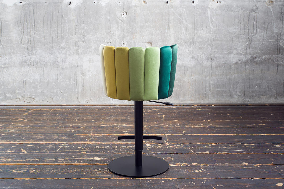 BARHOCKER JADA Grün Velvet - Schwarz/Grün, Kunststoff/Textil (55/85/53cm) - KAWOLA