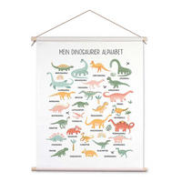 POSTER aus Stoff 40x50 cm Bild Kinderzimmer Alphabet Dinos - Gelb, Textil (40/50/2cm) - artissimo