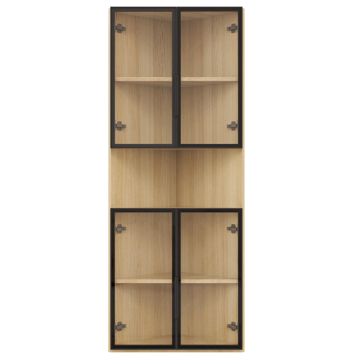 HIGHBOARD 62/32/160 cm in Eichefarben mit LED-Beleuchtung und Sicherheitsglas - Eichefarben, Holzwerkstoff (62/160/32cm) - Flora Grace
