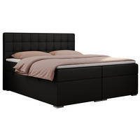 BOXBETT CARMEN 140/200 Schwarz Kunstleder - H4 - Schwarz, Holz/Textil (140/200cm) - MKS