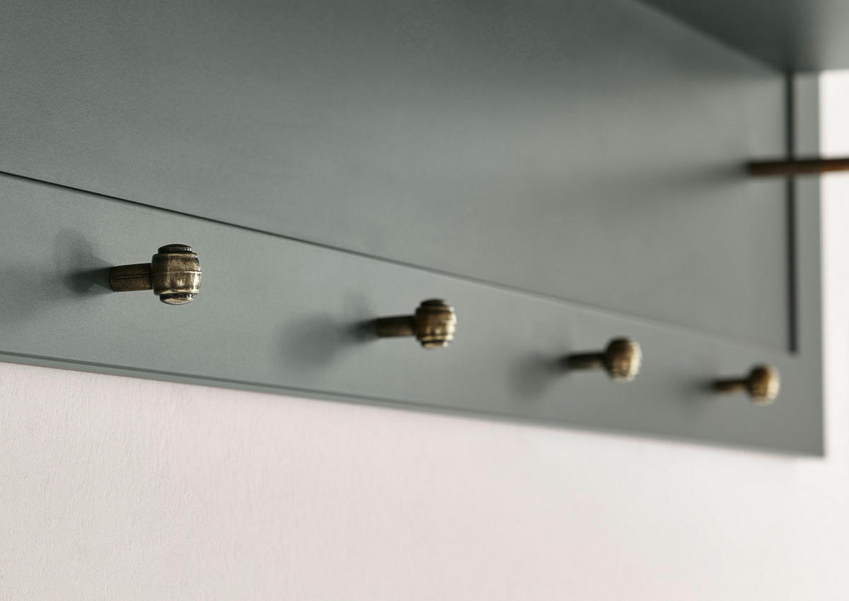 GARDEROBENPANEEL grün, Landhausstil, Wandgarderobe 109 x 40 cm - Grün, Holzwerkstoff (109/40/20cm) - Furn.Design