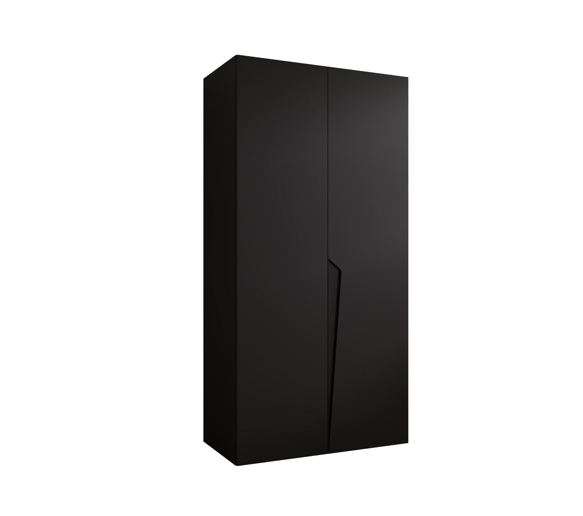 Abiks Möbel Drehtürenschrank Schwarz, Schwarz 100x202x52 cm