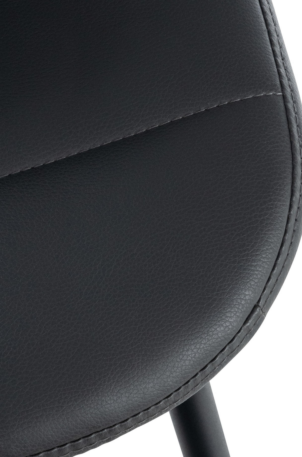 STUHL Lederlook grau - Schwarz/Grau, Textil/Metall (46/82/52cm) - CLP