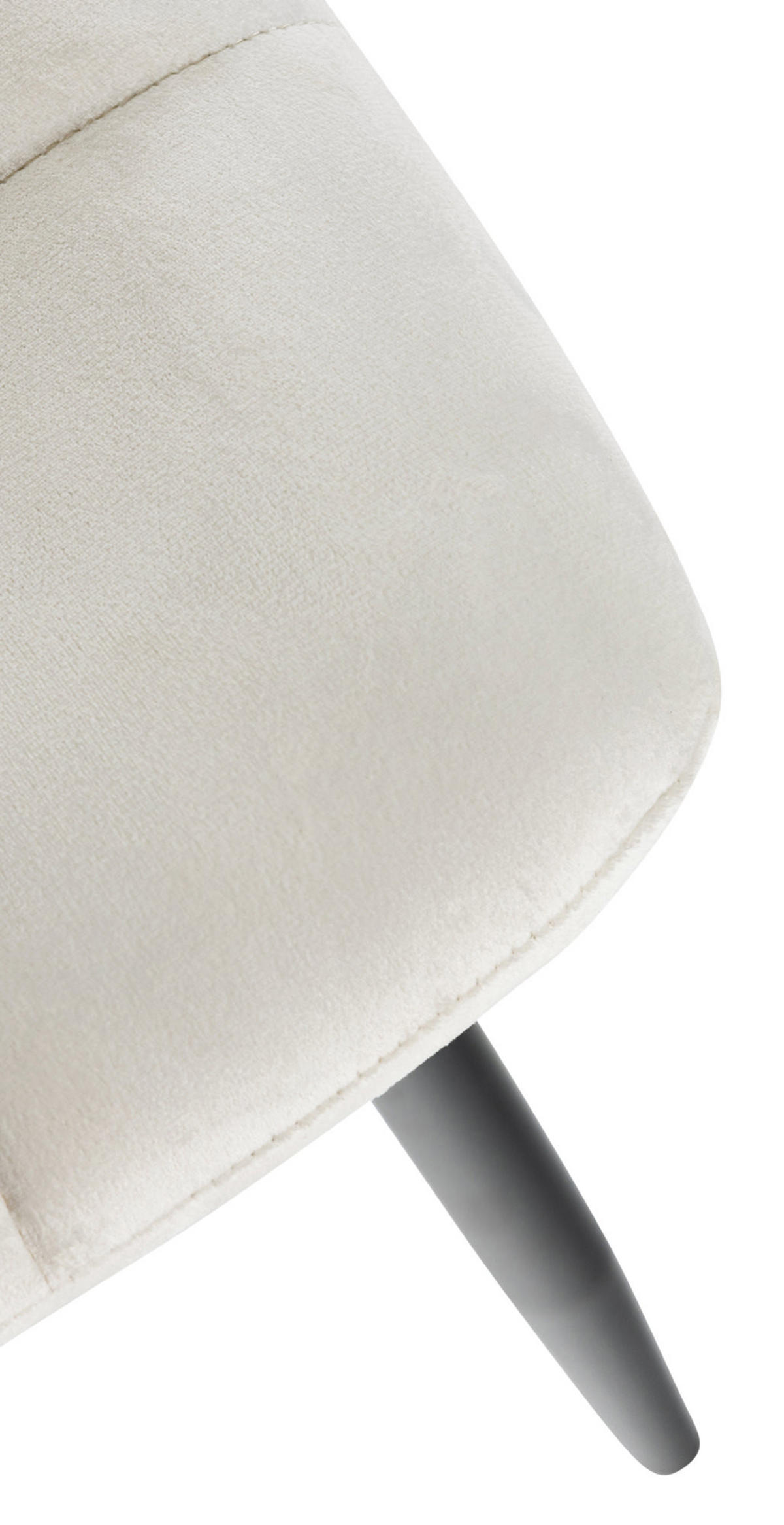 STUHL Samt Cremeweiß - Creme/Schwarz, Textil/Metall (45/84/55cm) - CLP