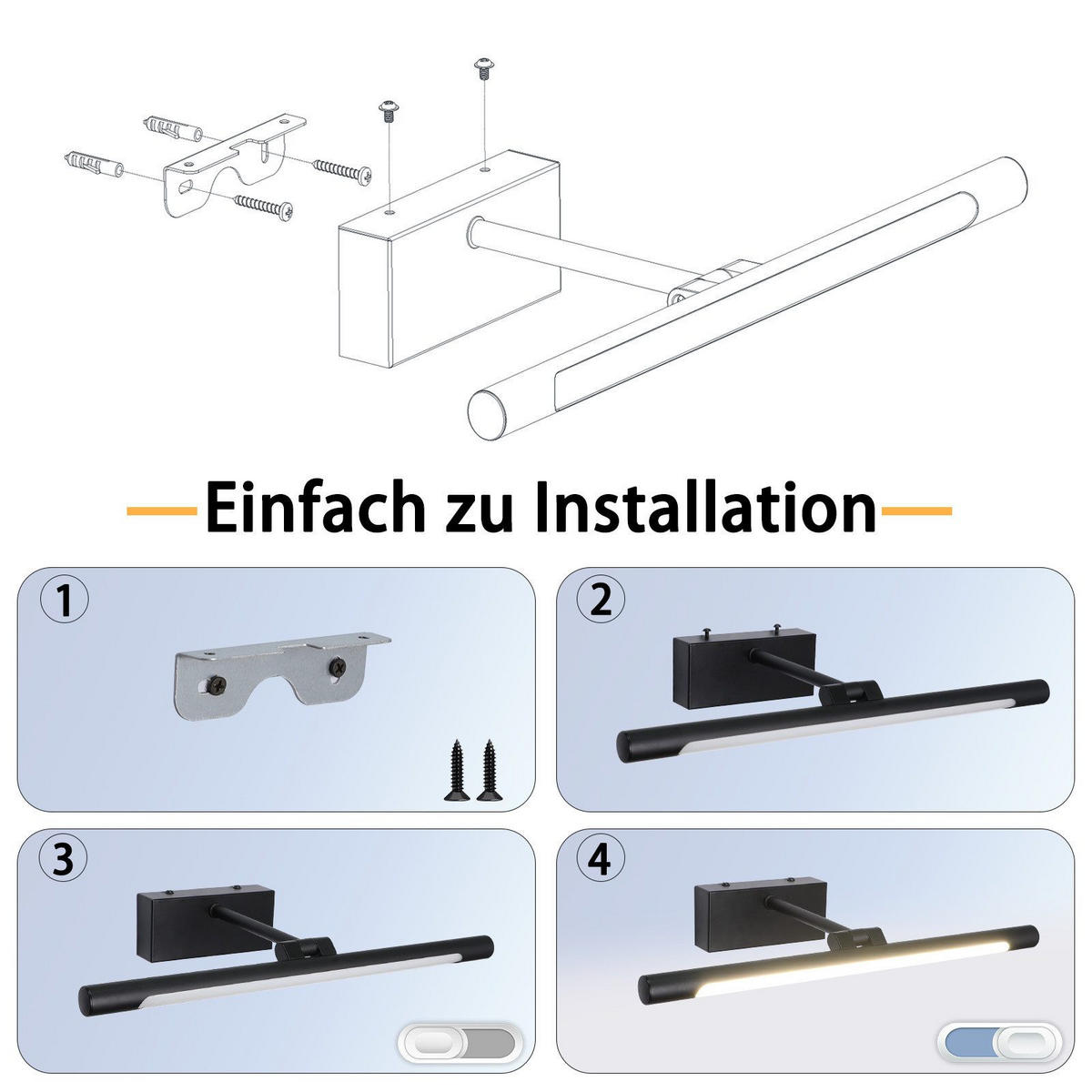 SPIEGELLEUCHTE Scheinthur 20.0/13.0/40.0 cm - Schwarz, Kunststoff (20/13/40cm) - ZMH