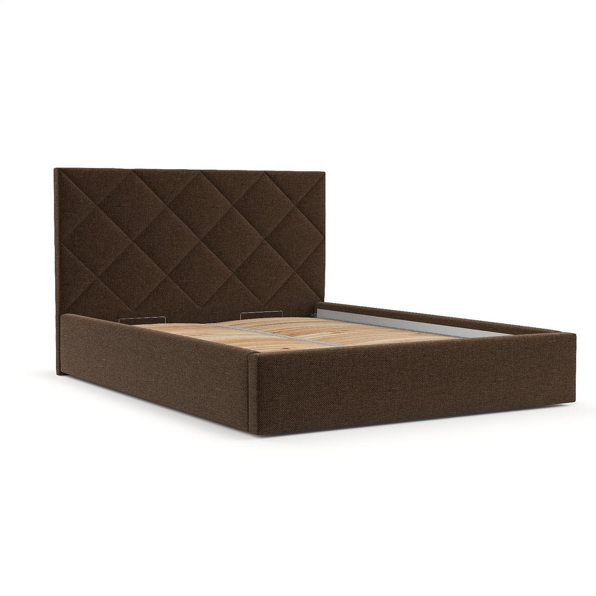 POLSTERBETT Torno 160/200 cm Braun im Inari Stoff - Schwarz/Naturfarben, Holz/Holzwerkstoff (160/200cm) - AltaBeds