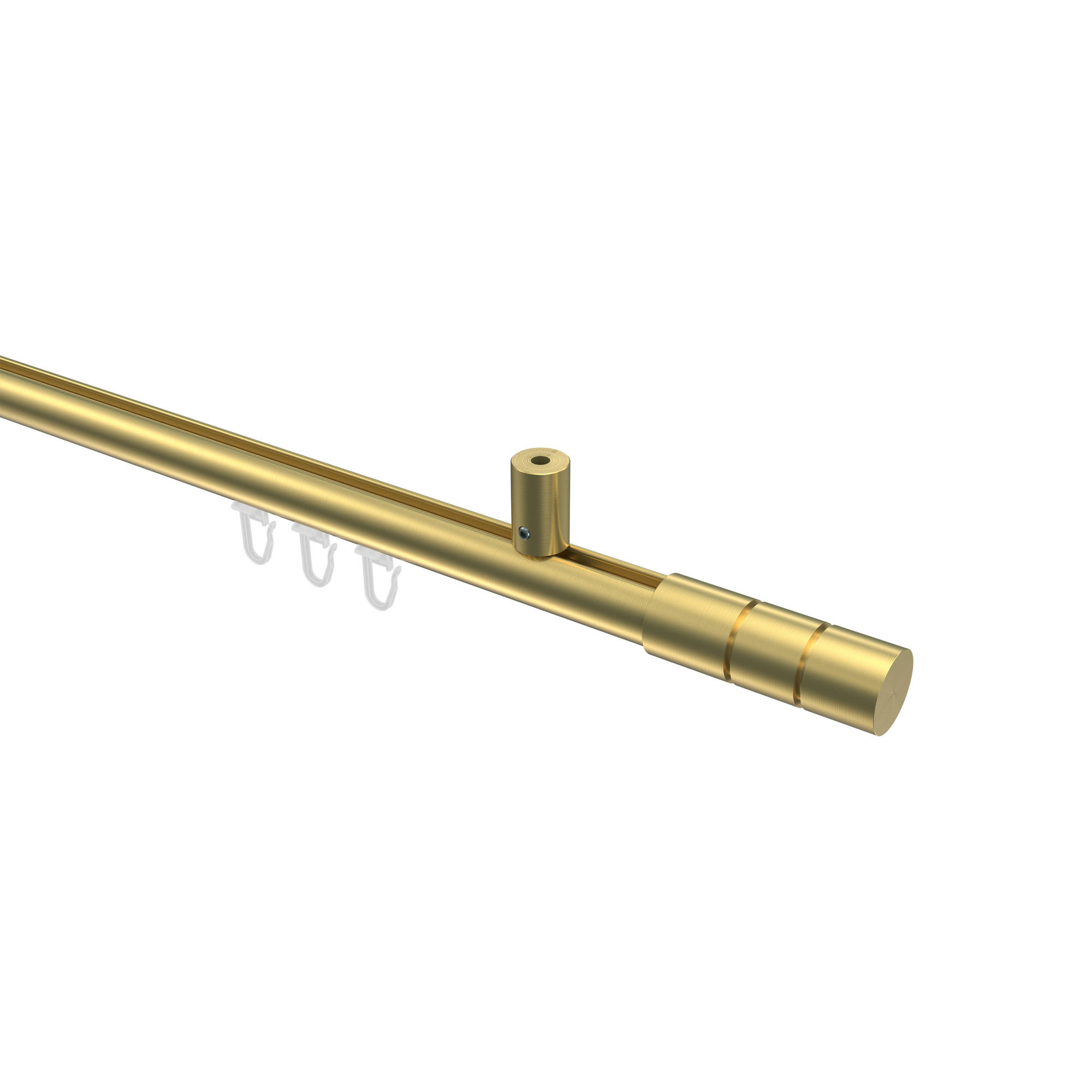 GARDINENSTANGE INNENLAUF Sonius Elanto 180 cm, 1-läufig, 20 mm Ø Messing-Optik - Messingfarben, Metall (180cm) - INTERDECO