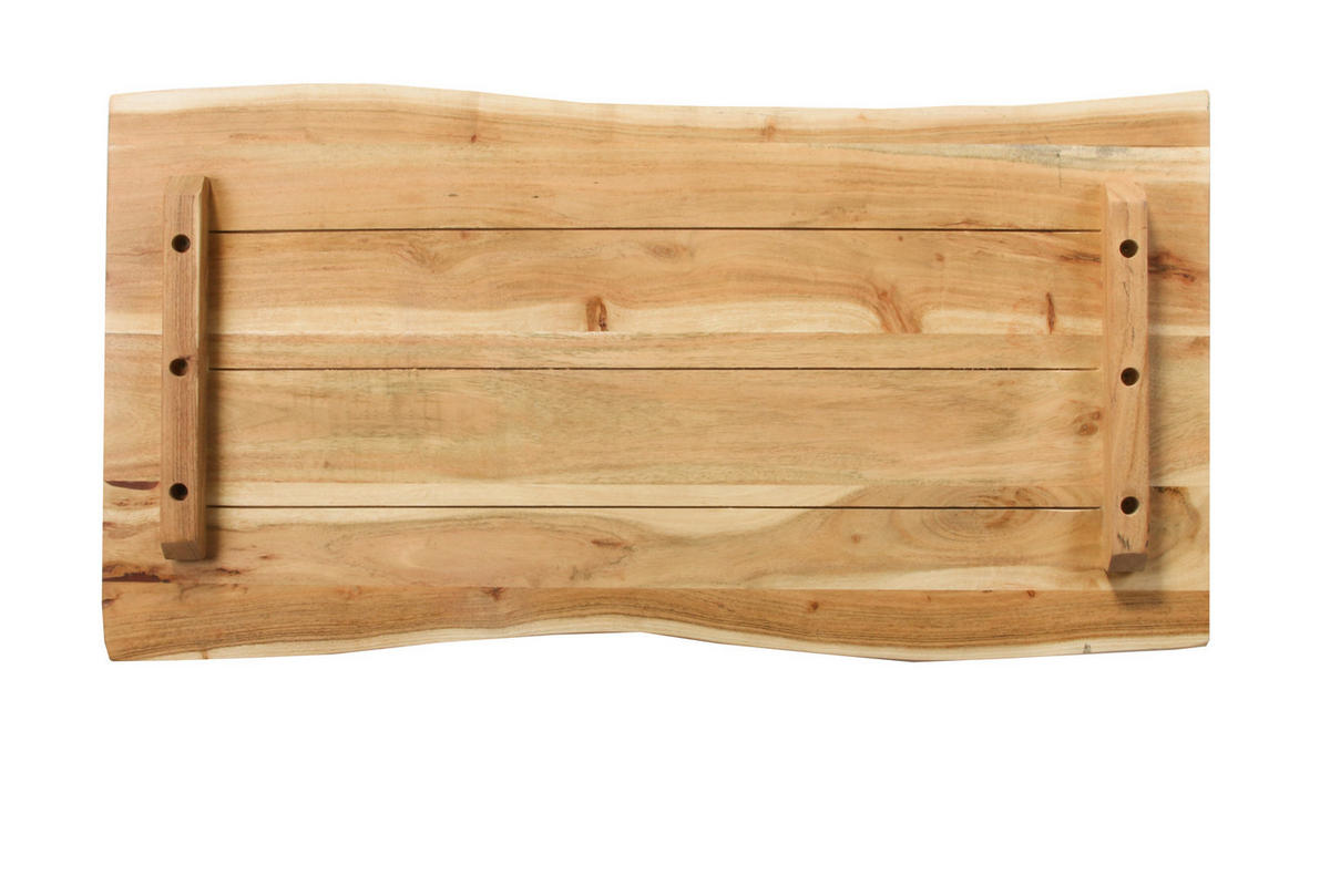 TISCHPLATTE CURTIS - Beige/Naturfarben, Akazienholz/Holz (40/80/3cm) - SAM