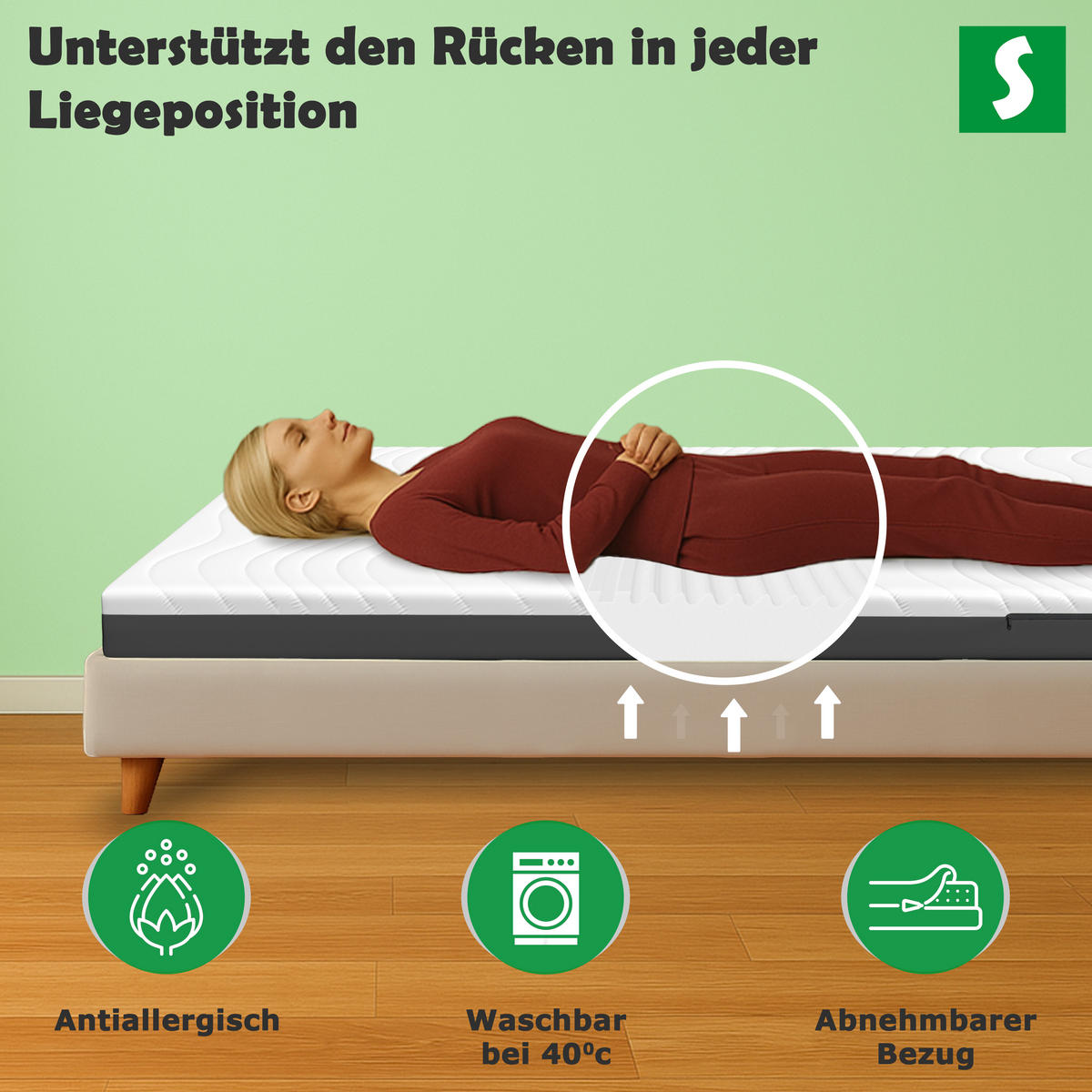 KALTSCHAUMMATRATZE – Ergonomischer Liegekomfort 160x200 cm - Weiß, Textil (160/200cm) - Schlaftroll