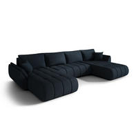 ECKSOFA mit schlaffunktion und bettkasten TOKYO U PREMIUM, stoff WIND, Dunkelblau - Dunkelblau, Holz (384/190cm) - Kaiser Möbel