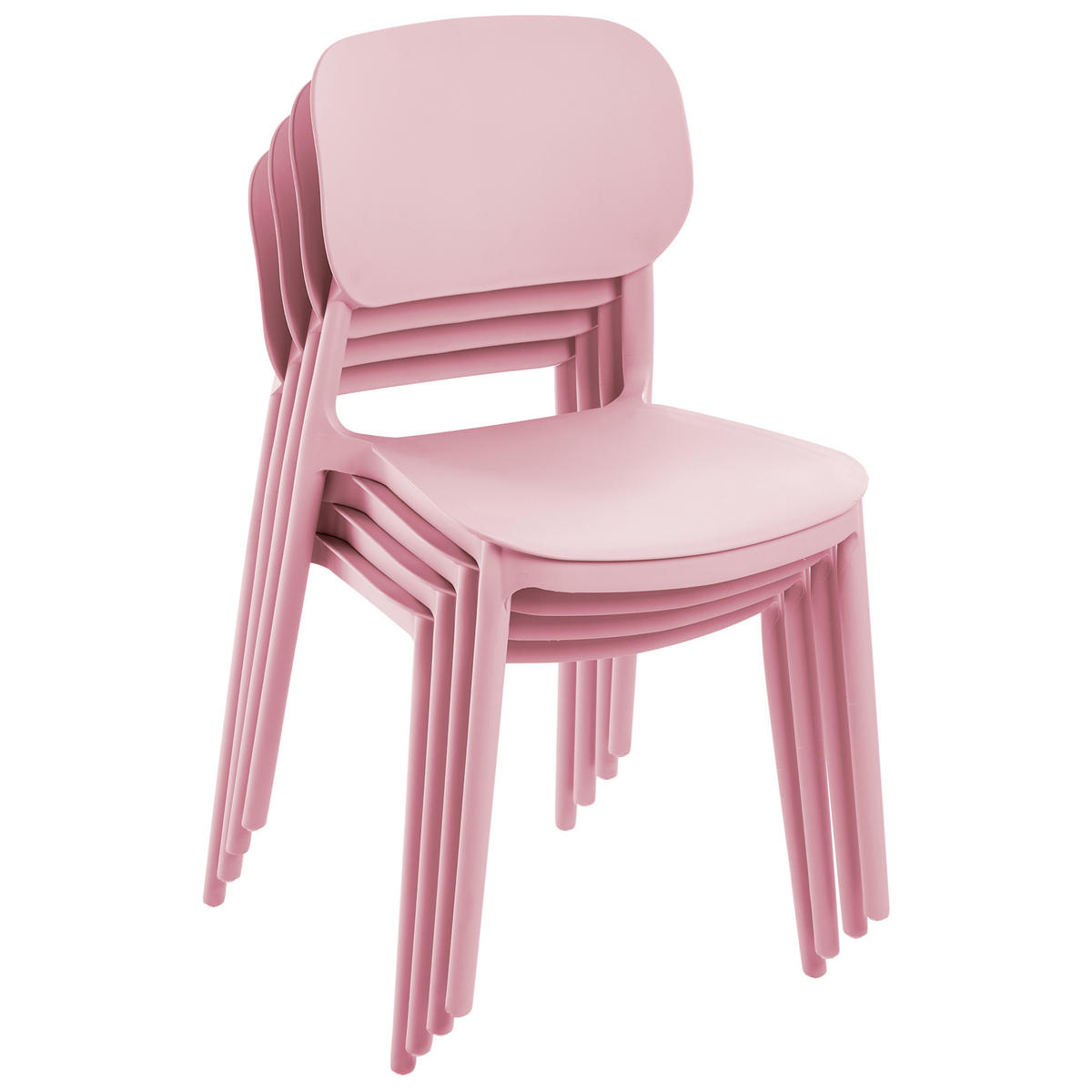 GARTENSTUHL 4er-Set Rosa Tupiza - Pink, Kunststoff (47/82/48cm) - Beliani