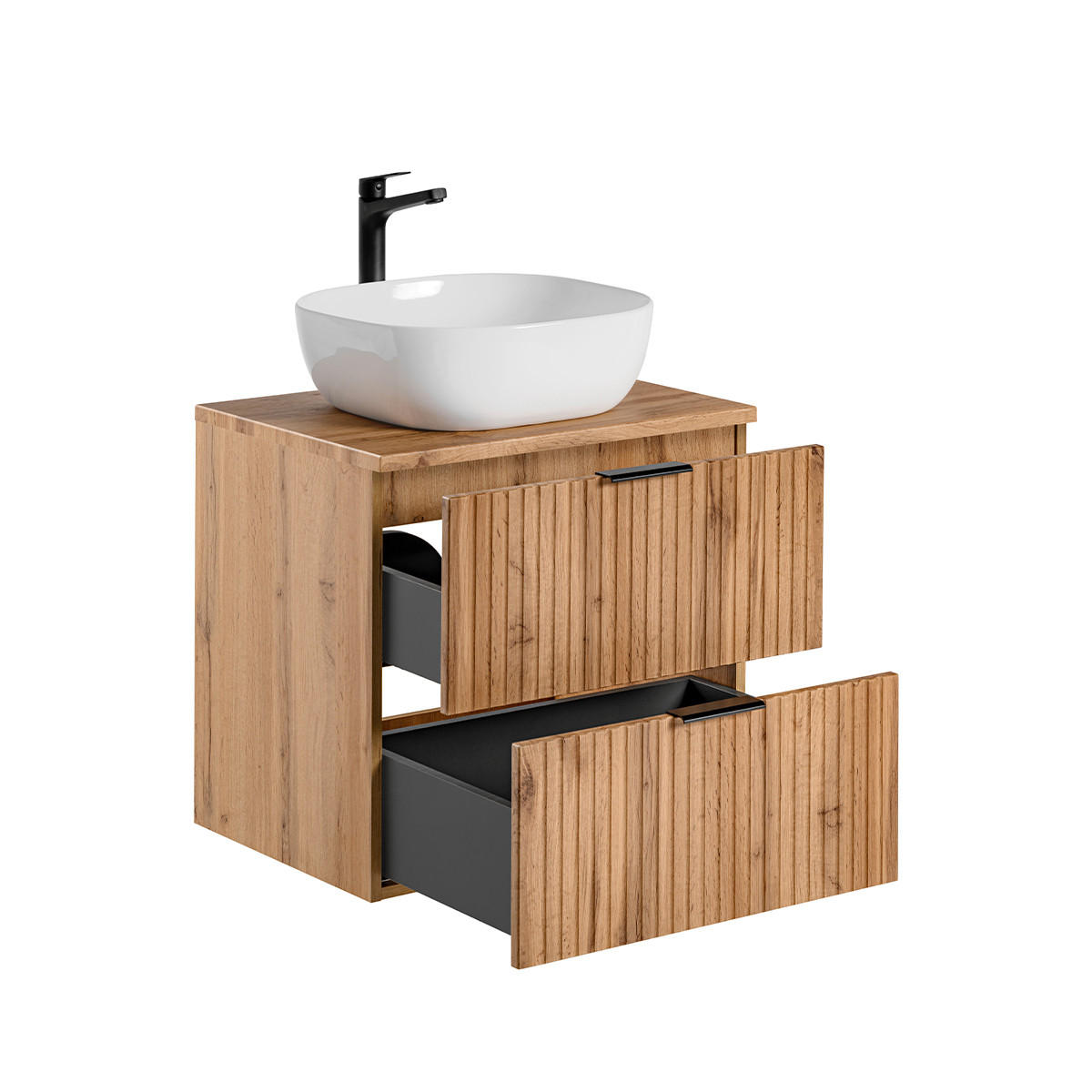 WASCHTISCH 60.6cm Adriel Holz in Eichenoptik - Braun, Holzwerkstoff (60.6/59/46cm) - Petits-meubles