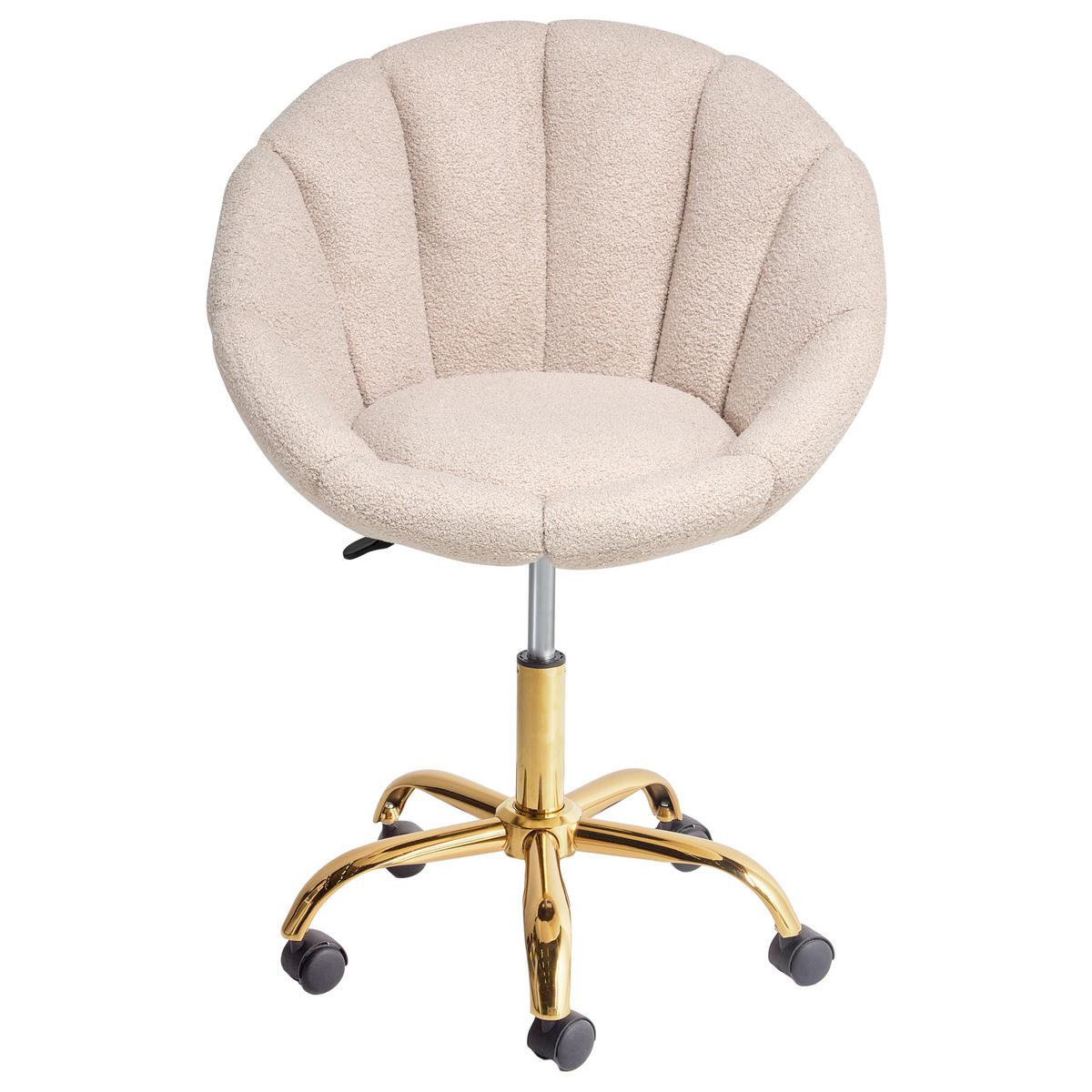 SCHREIBTISCHSTUHL Bouclé Beige Annabelle - Beige, Textil (66/81/39cm) - Beliani