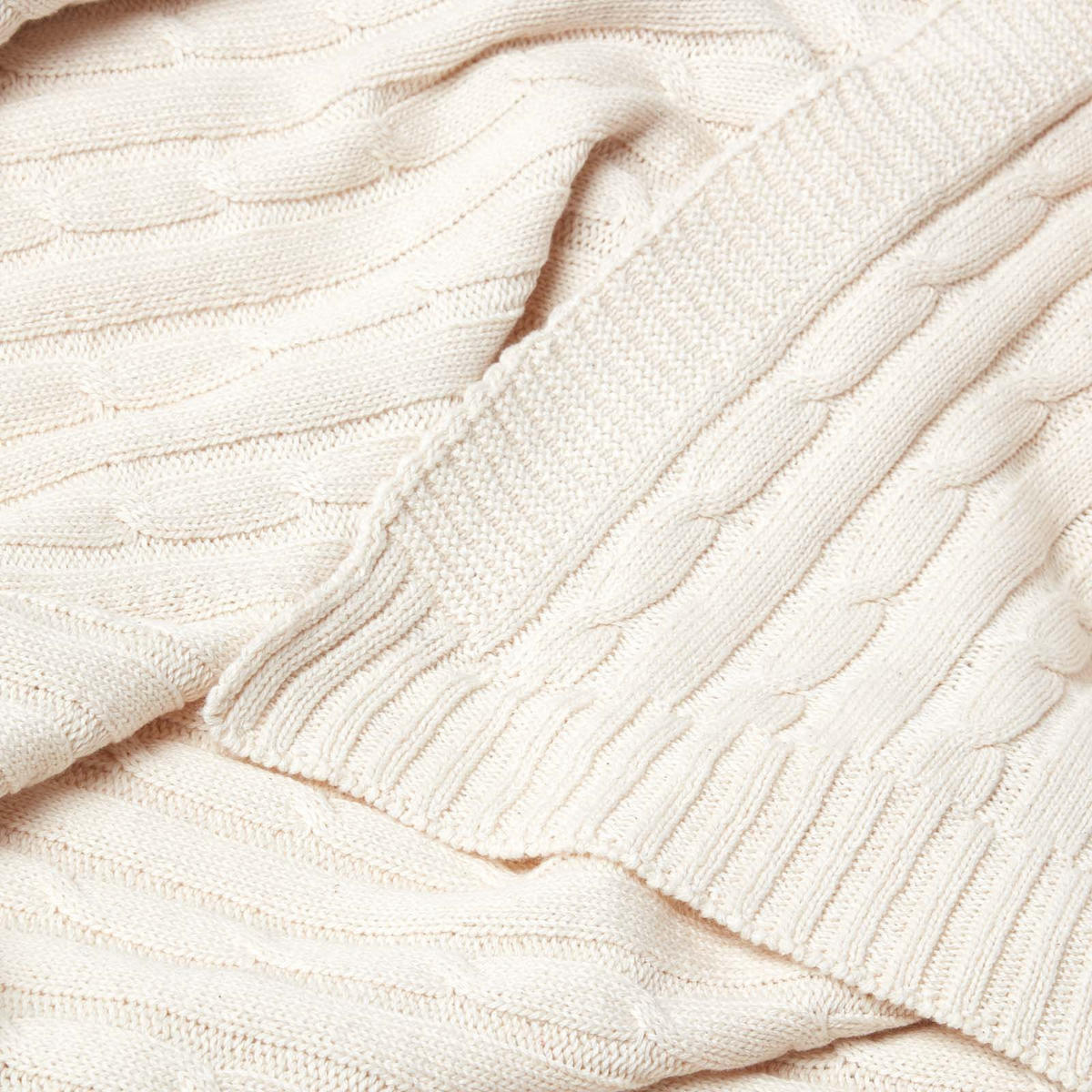 STRICKDECKE 150/200 cm, Baumwolle mit Rautenmuster - Naturfarben, Textil (150/200cm) - Homescapes