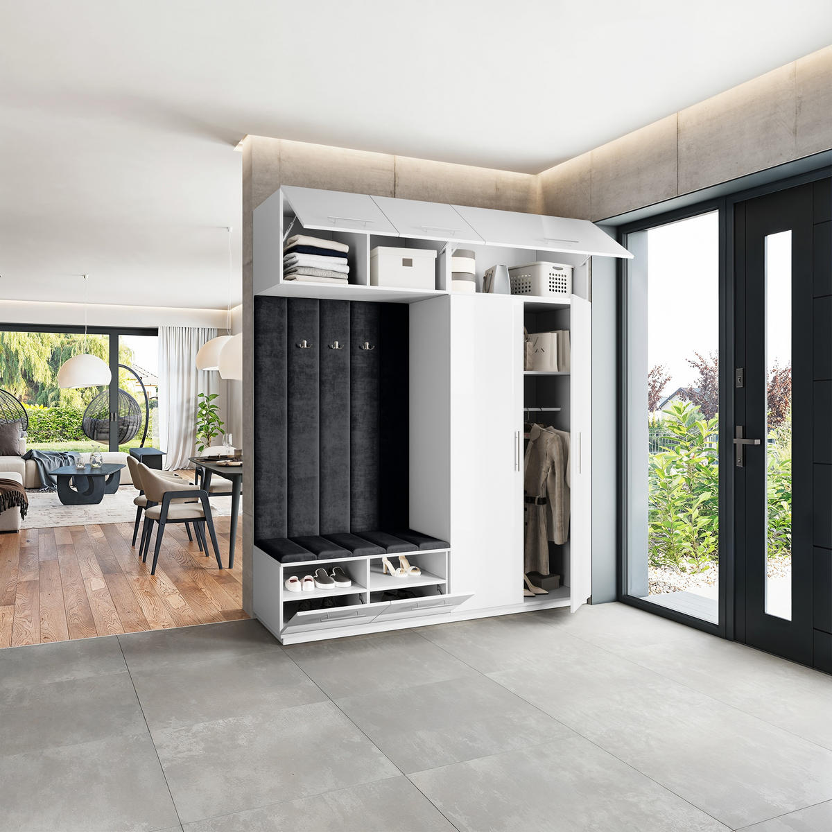 GARDEROBENSCHRANK REMA 200/240/60 cm Modern Weiß - Weiß, Holzwerkstoff (200/240/60cm) - MASSENO