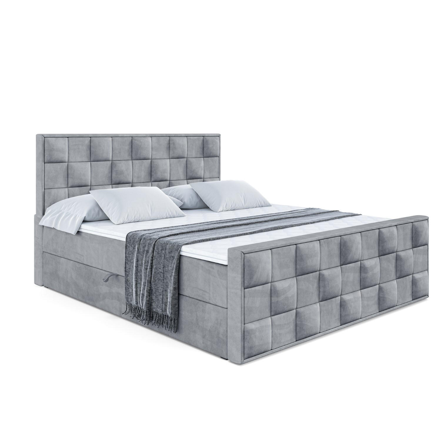 BOXBETT ZAFIRA - 200x200 - H3 - Grau - Grau, Holzwerkstoff (200/200cm) - ALTDECOR