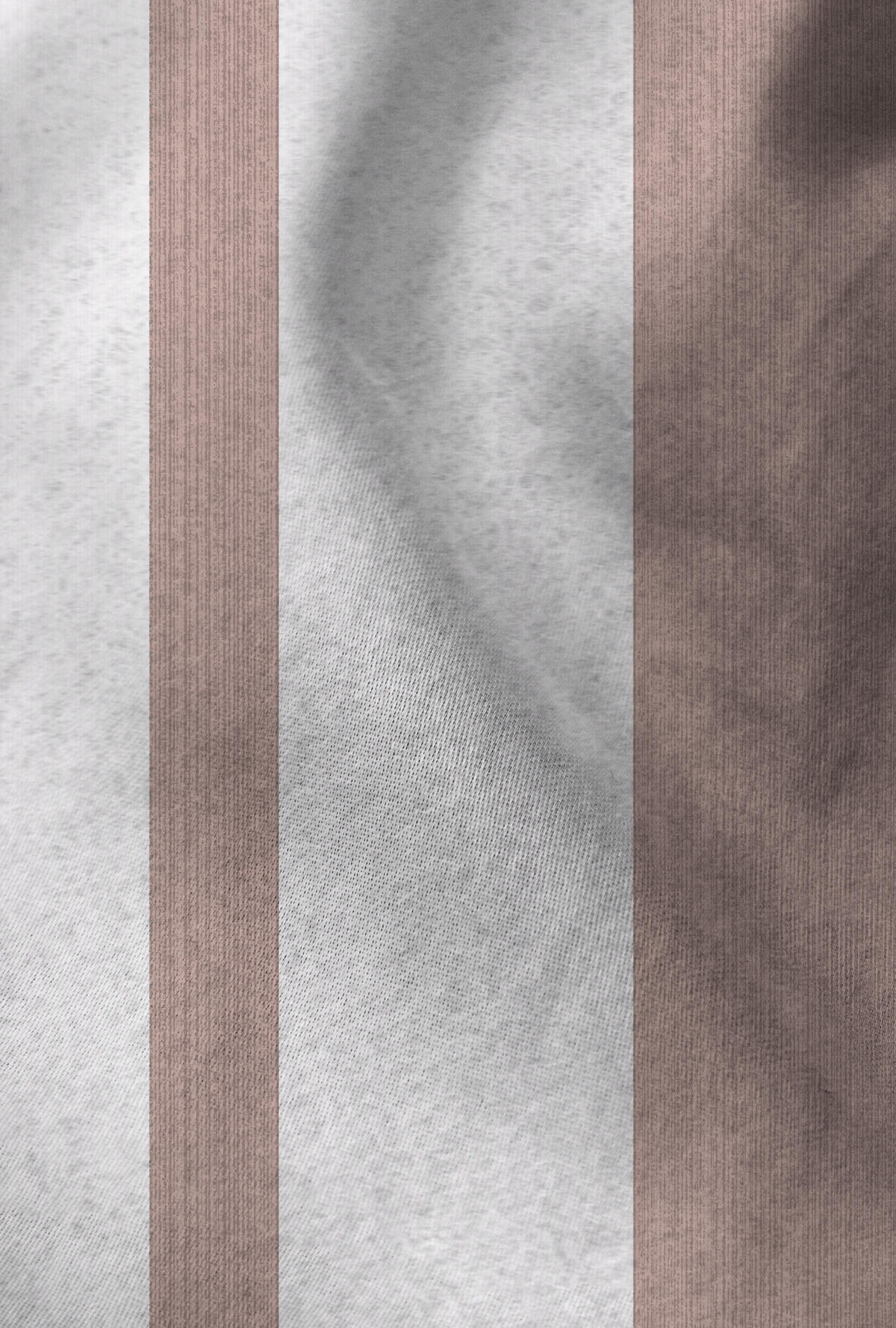 BETTWÄSCHE-GARNITUR Thermofleece Längsstreifen altrosa, 135x200 cm + 80x80 cm - Altrosa, Textil (135/200cm) - Castell