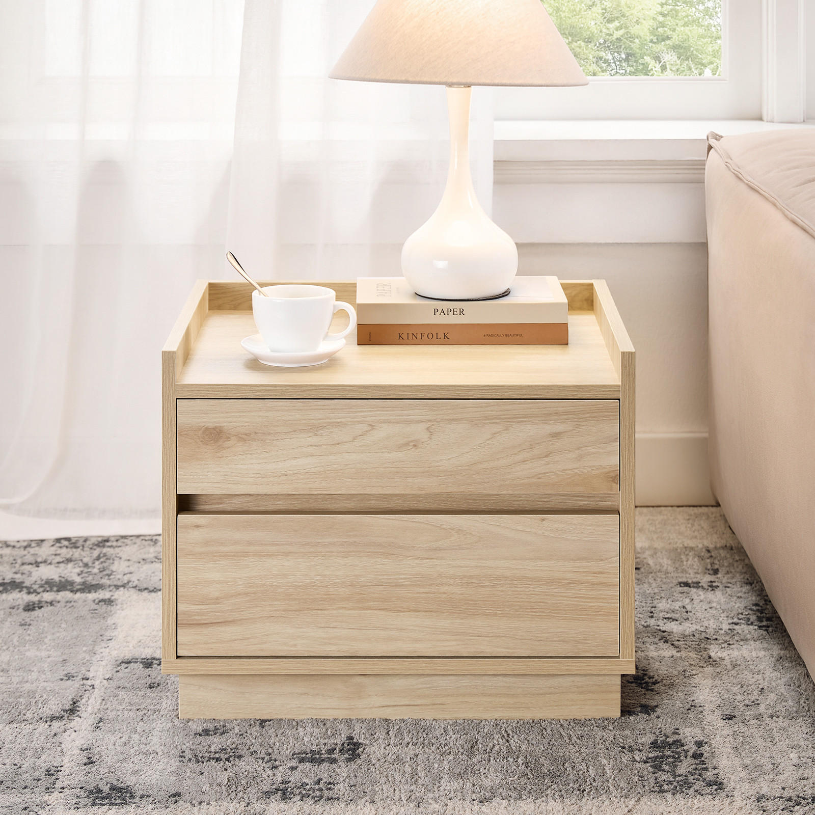 NACHTTISCH Natur - Naturfarben, Holzwerkstoff (50/40/40cm) - SoBuy