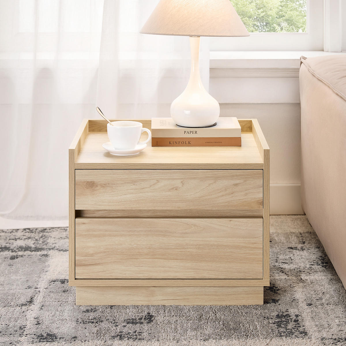 NACHTTISCH Natur - Naturfarben, Holzwerkstoff (50/40/40cm) - SoBuy