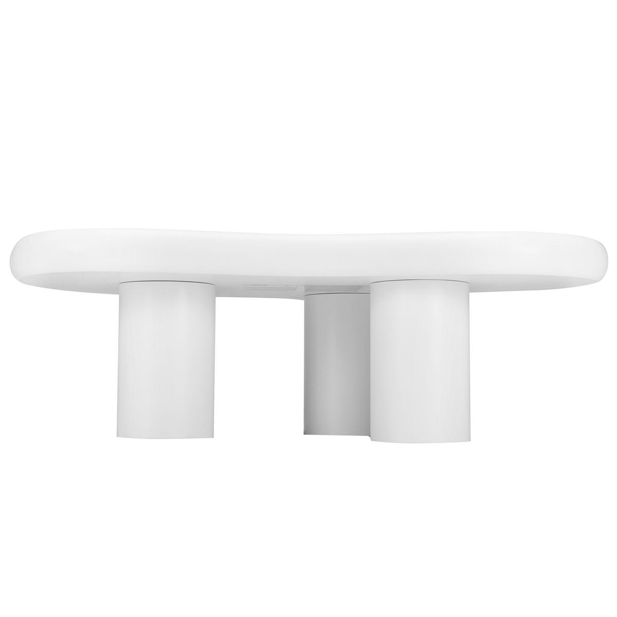 COUCHTISCH, Wolkenform, lackiertes MDF, weiß – kreatives, leichtes Design, 97/67/32 cm,weiß - Weiß, Holzwerkstoff (67/97/32cm) - Redom