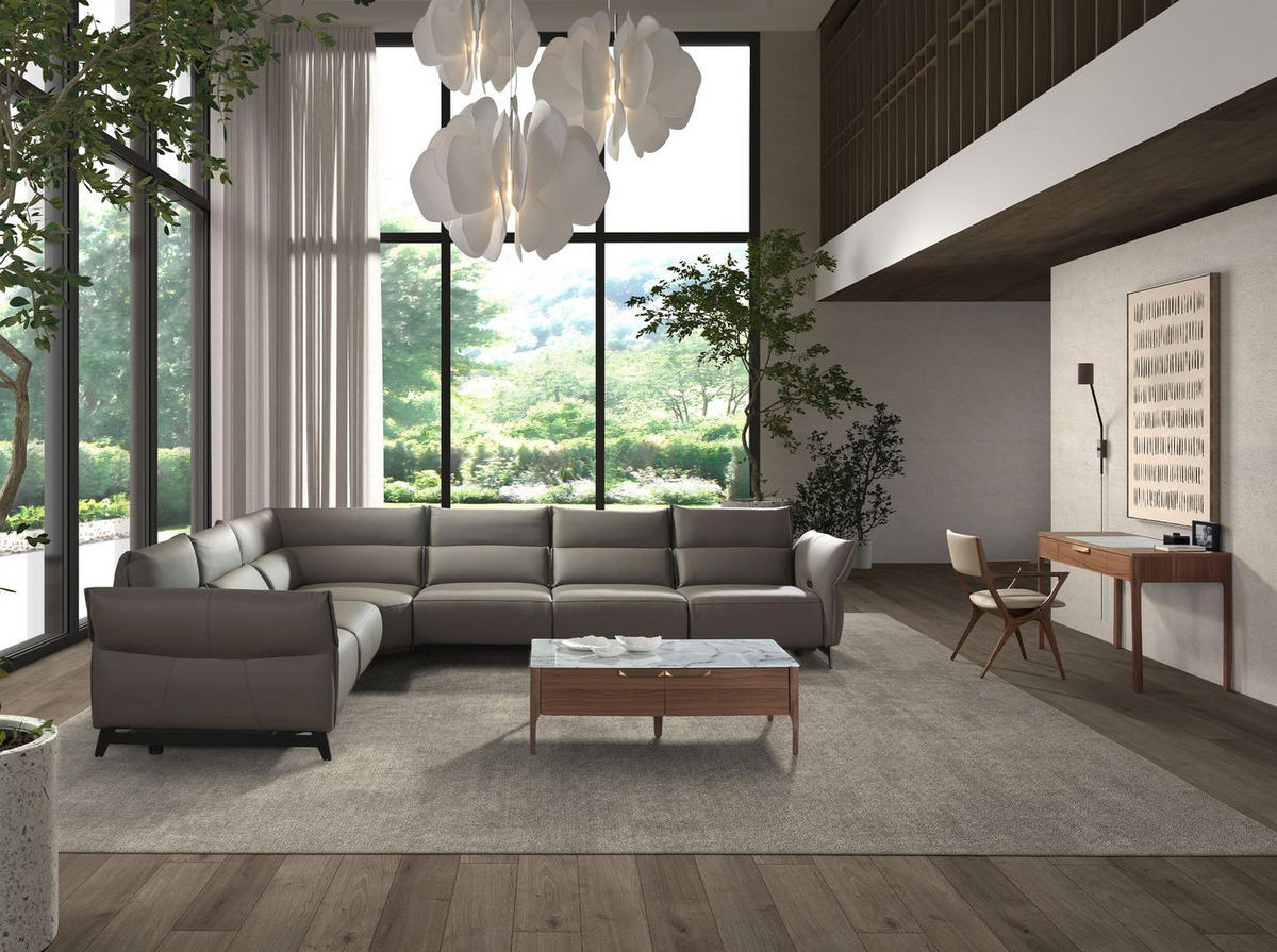 SCHMINKTISCH aus Nussbaumholz mit weißer und grau glänzender Glasplatte in Marmoroptik - Nussbaumfarben/Walnussfarben, Glas/Holz (55/120/76cm) - ANGEL CERDA