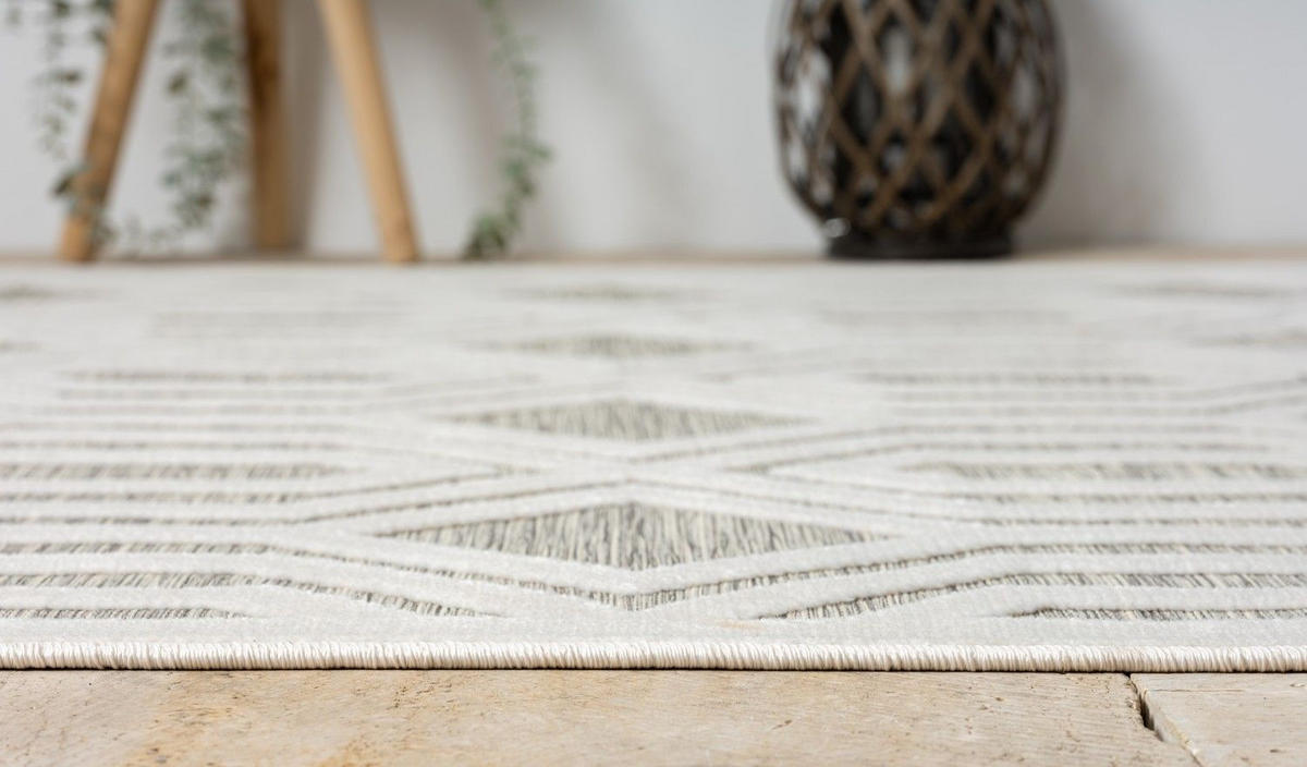 OUTDOORTEPPICH Fantasia Hellgrau,Silberfarben,Creme 160/230 cm - Hellgrau, Textil (160/230cm) - My-Rug