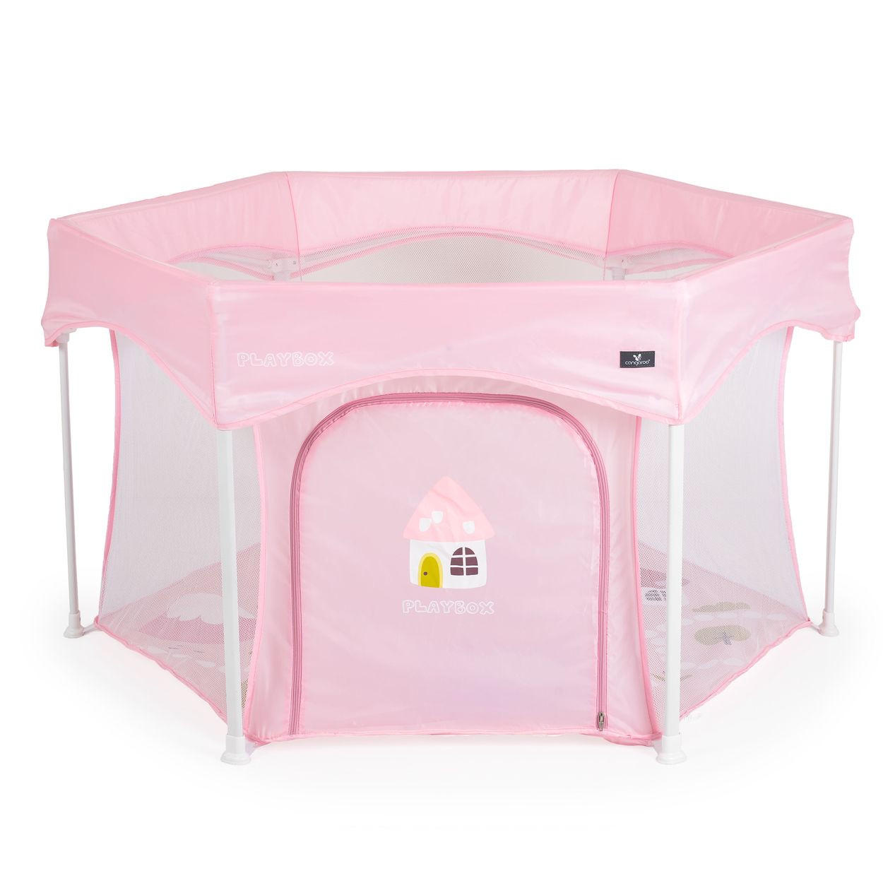 LAUFSTALL Playbox rosa 139 x 118 cm, Matratze, Tragetasche, Öffnung, klappbar, Babyreisebett - Rosa, Metall (118/74/139cm) - Cangaroo