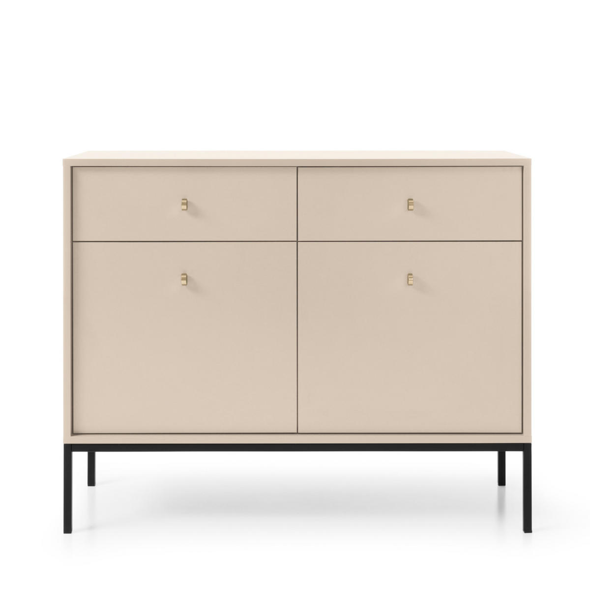 SIDEBOARD MONCTON KOM2-2D2S Metalgriffe, Beige - Beige, Holzwerkstoff/Kunststoff (104/83/39cm) - Komodee