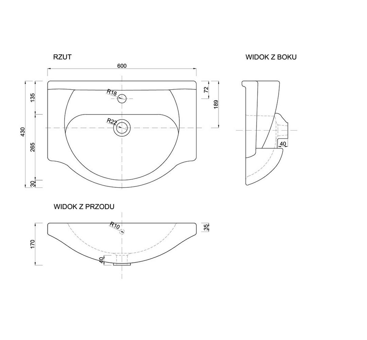 WASCHTISCHKOMBI 46cm mit Waschbecken weiß - Weiß, Holzwerkstoff (46/83/31cm) - Stamar