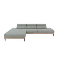ELEKTRISCHES ECKSOFA Links MONA 316x205x85 Grün Velours - Mintgrün, Holzwerkstoff/Textil (316/205cm) - ALTDECOR