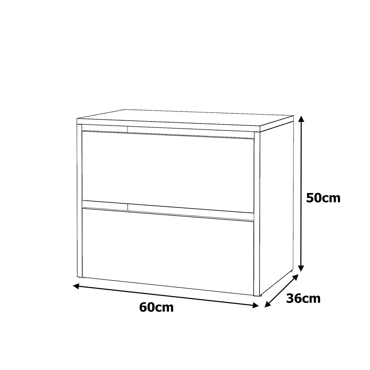 SCHUHREGAL – EICHE WOTAN - Eiche Wotan, Holz (60/50/36cm) - Stiv Meble
