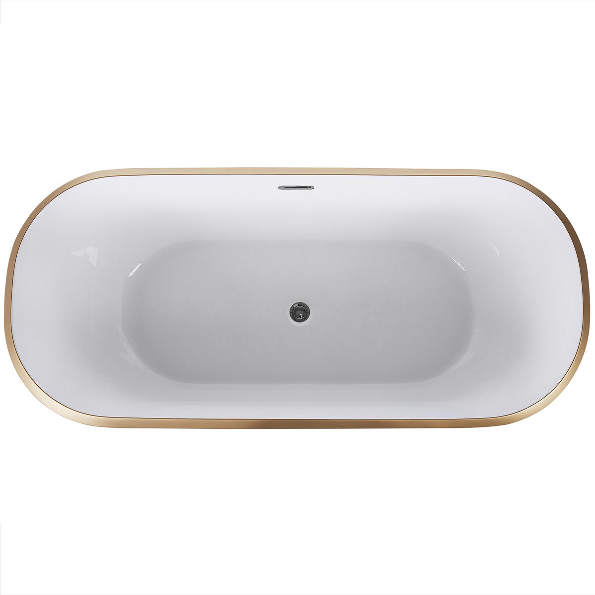 BADEWANNE FREISTEHEND 77x170x61 cm gold Tesoro - Goldfarben, Kunststoff (77/61/170cm) - Beliani