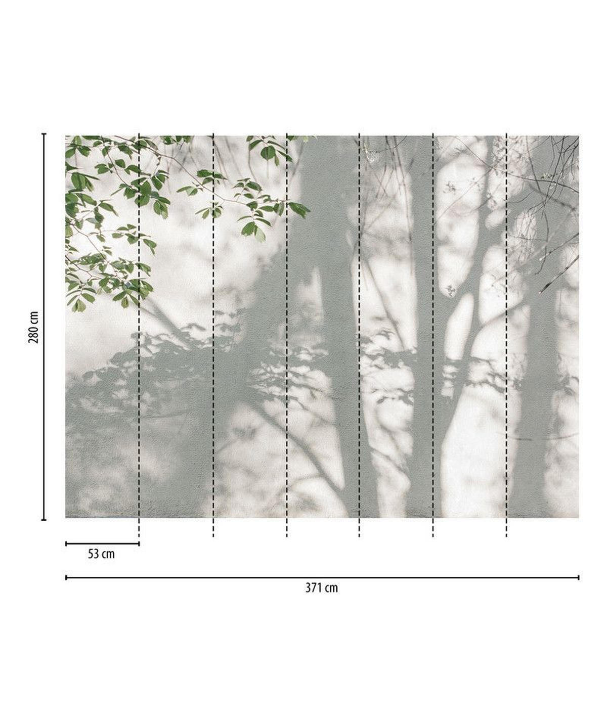 VLIESTAPETE Grün 371/280 cm - Weiß/Grün, Textil (371/1cm) - KUNSTLOFT